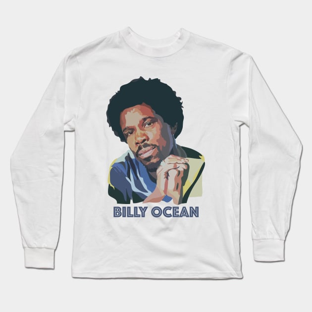 Billy Ocean with Text Long Sleeve T-Shirt by annamckay